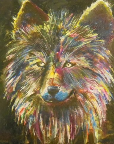  Abstract Wolf, wolves, wolf pack, wild animal, abstract art, art for sale
